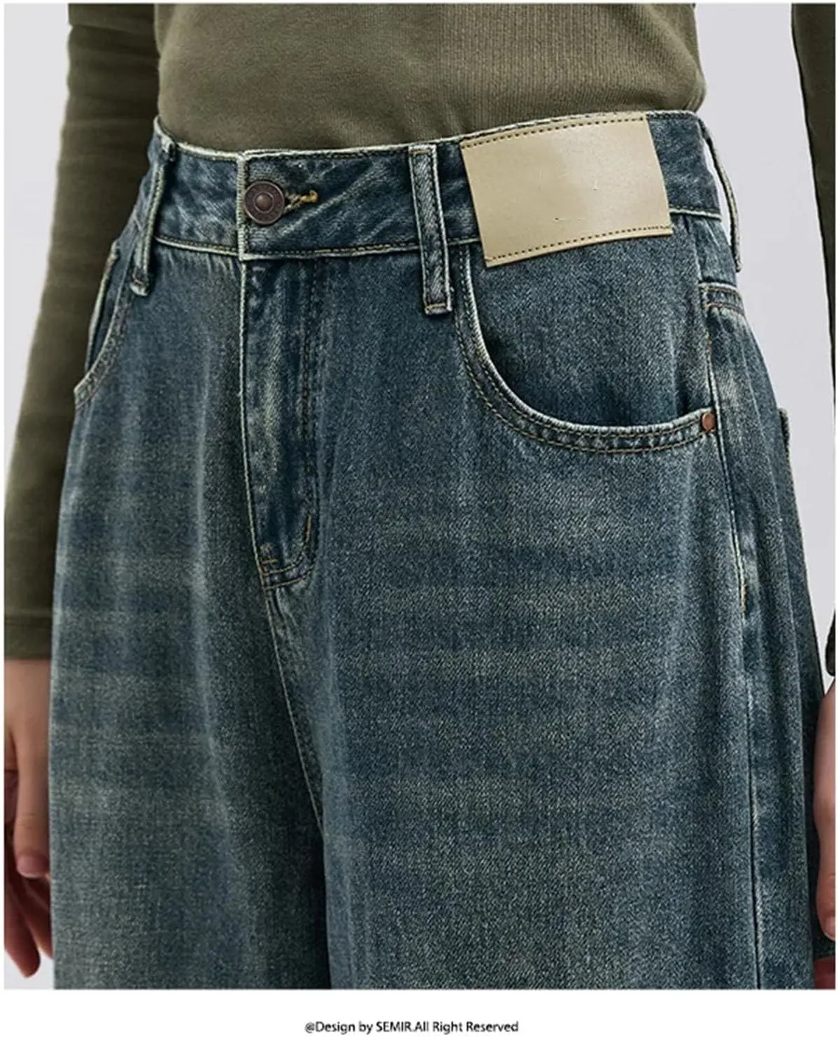 Womens Wide Leg High Waisted Jeans Boyfriend Flare Stretch Vintage Trendy Slimming Long Trousers