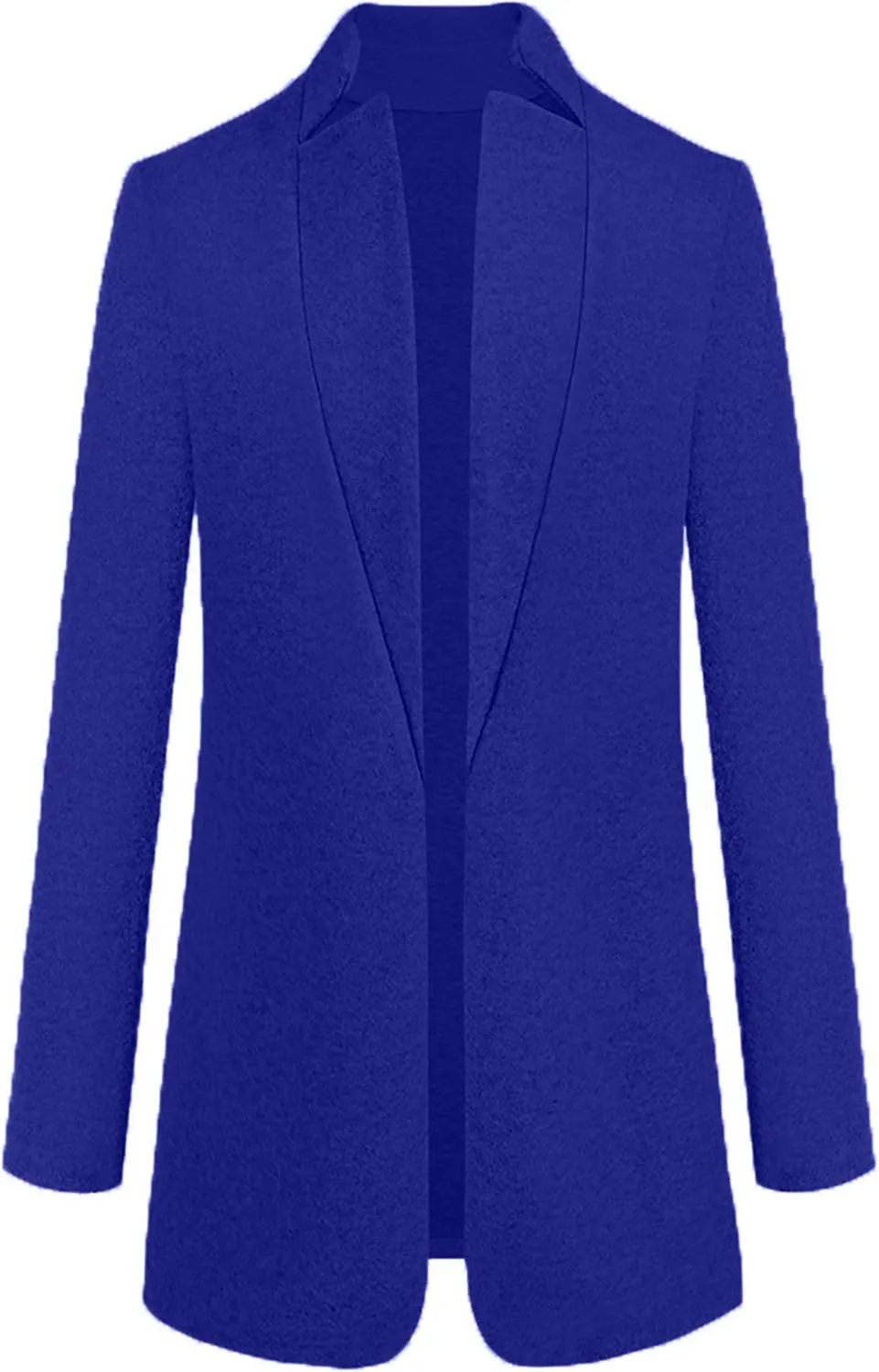 YMING Womens Casual Wool Blend Long Pea Coats Jackets Notched Open Front Outerwear Slim Fit Winter Overcoats