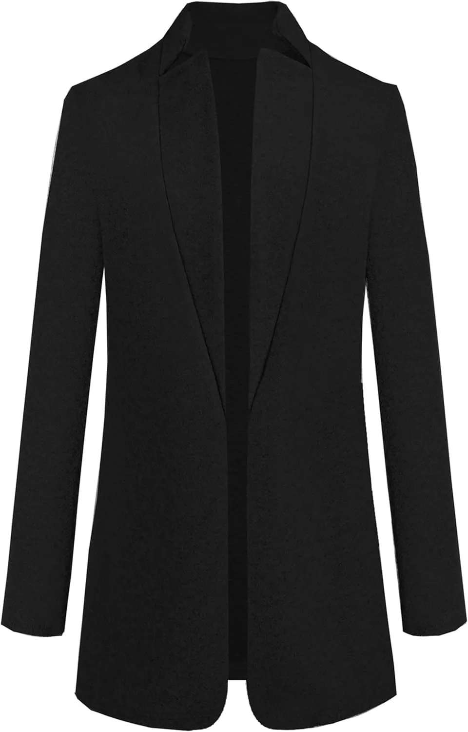 YMING Womens Casual Wool Blend Long Pea Coats Jackets Notched Open Front Outerwear Slim Fit Winter Overcoats