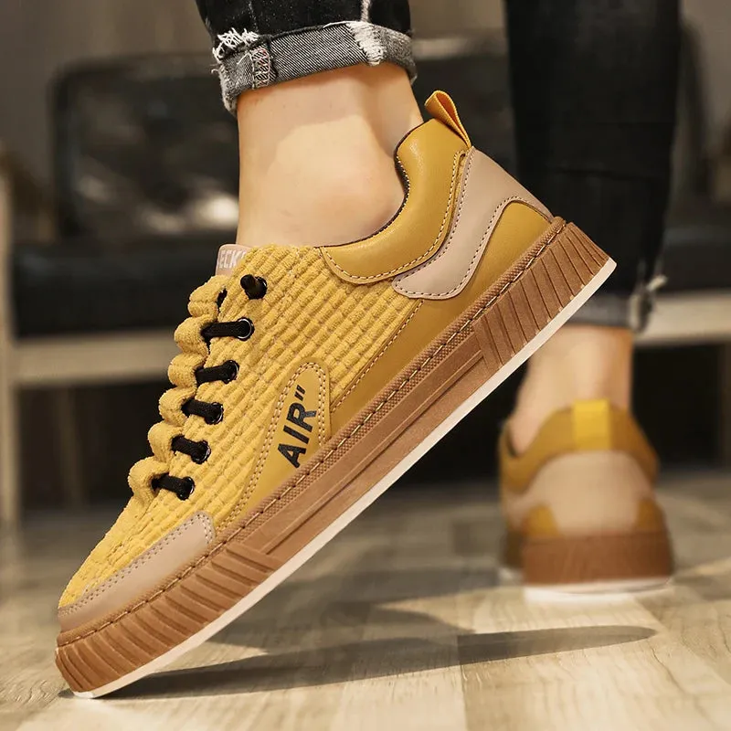 Youth Trendy Board Shoes Corduroy Student Sports Shoes Outdoor Sneakers Male  Footwear