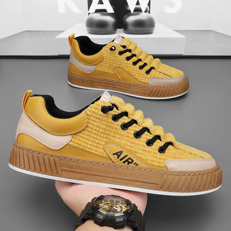 Youth Trendy Board Shoes Corduroy Student Sports Shoes Outdoor Sneakers Male  Footwear