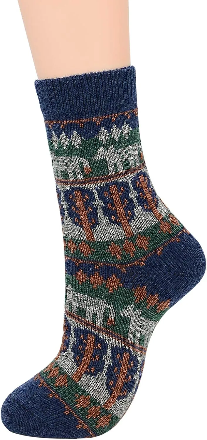 Zando Womens Wool Socks Winter Athletic Socks Crew Sock Warm Hiking Merino Wool Socks Soft Thick Mid Calf