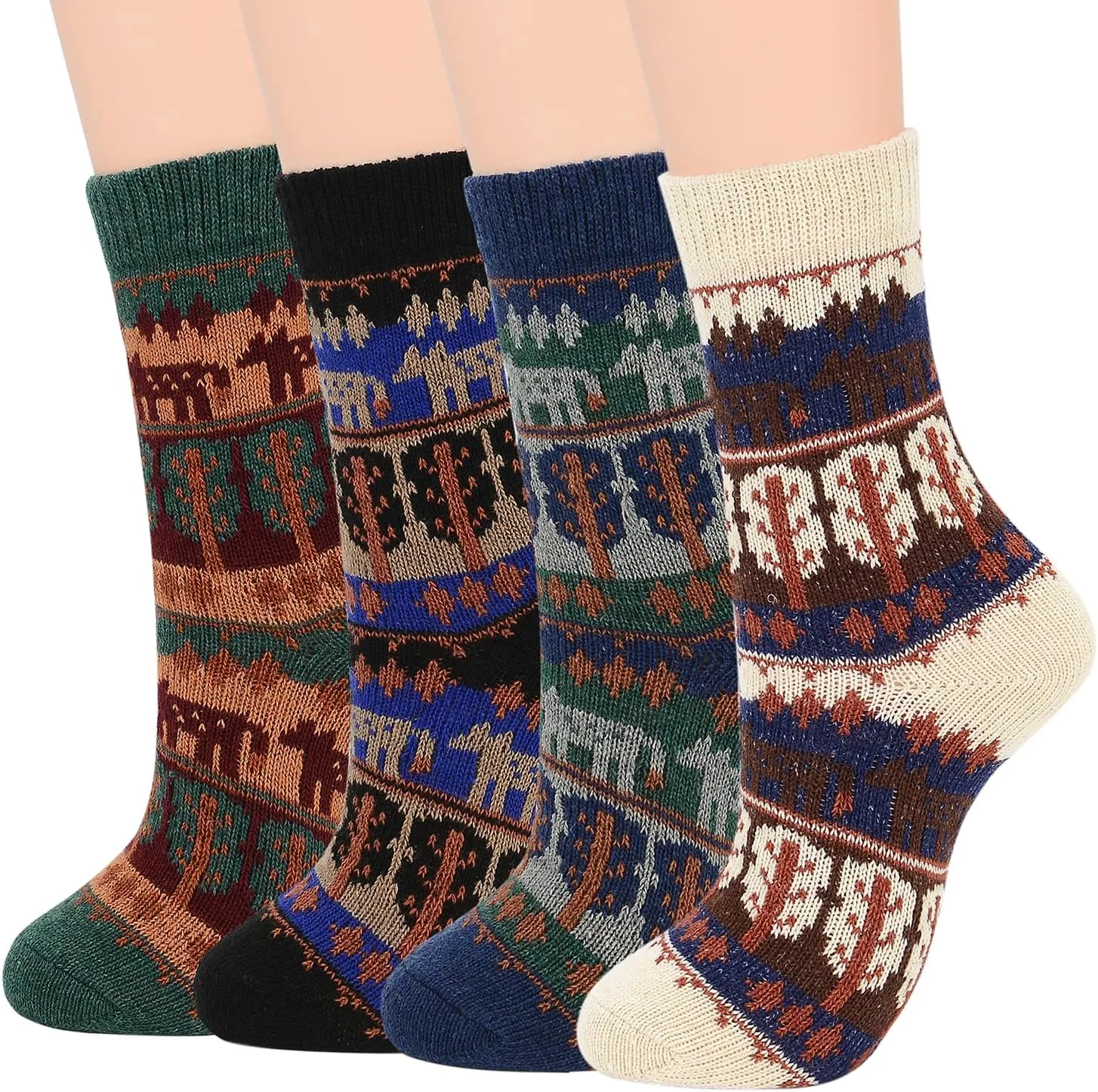 Zando Womens Wool Socks Winter Athletic Socks Crew Sock Warm Hiking Merino Wool Socks Soft Thick Mid Calf