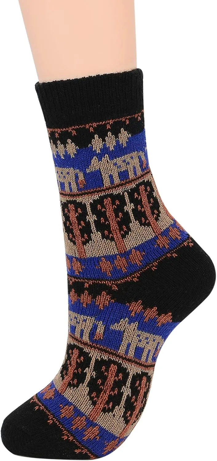 Zando Womens Wool Socks Winter Athletic Socks Crew Sock Warm Hiking Merino Wool Socks Soft Thick Mid Calf