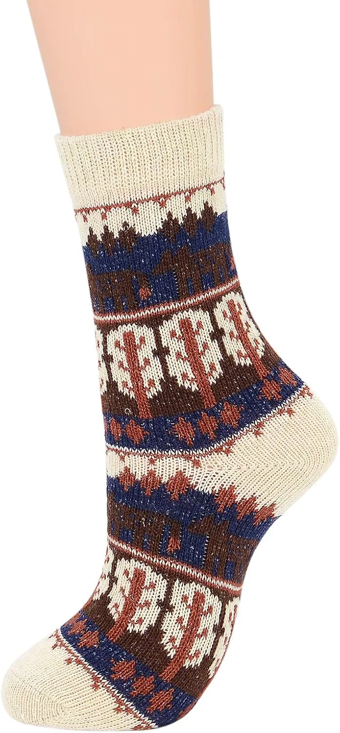 Zando Womens Wool Socks Winter Athletic Socks Crew Sock Warm Hiking Merino Wool Socks Soft Thick Mid Calf