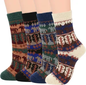 Zando Womens Wool Socks Winter Athletic Socks Crew Sock Warm Hiking Merino Wool Socks Soft Thick Mid Calf