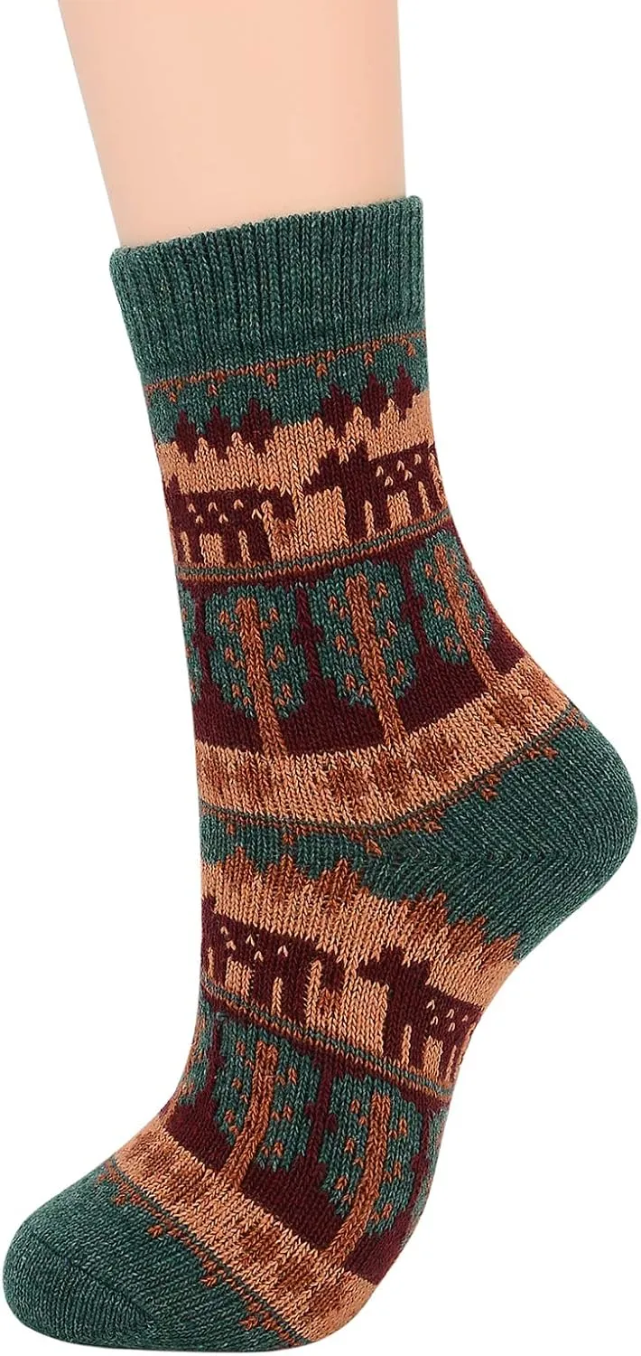 Zando Womens Wool Socks Winter Athletic Socks Crew Sock Warm Hiking Merino Wool Socks Soft Thick Mid Calf